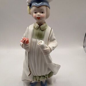 Vintage Graduation Girl Figurine 7.5"